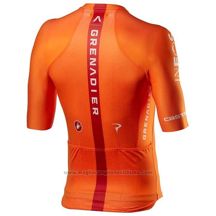 2021 Abbigliamento Ciclismo Ineos Grenadiers Arancione Manica Corta e Salopette